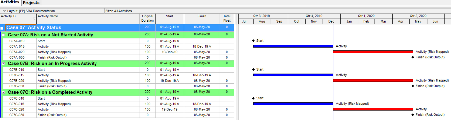 Primavera Schedule for Risk Analysis