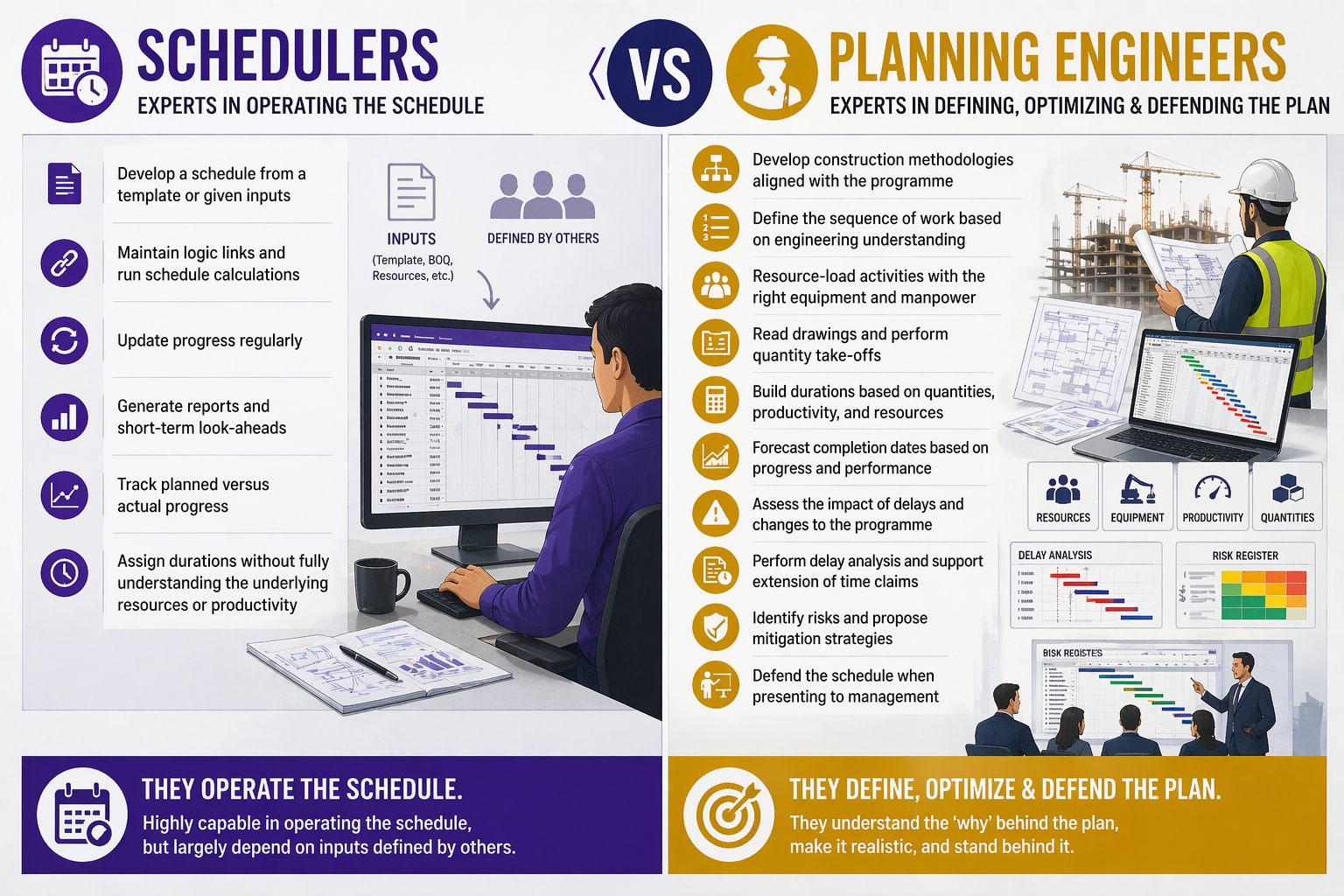 MLR Project Management & Consultancy | planning engineer vs scheduler comparison